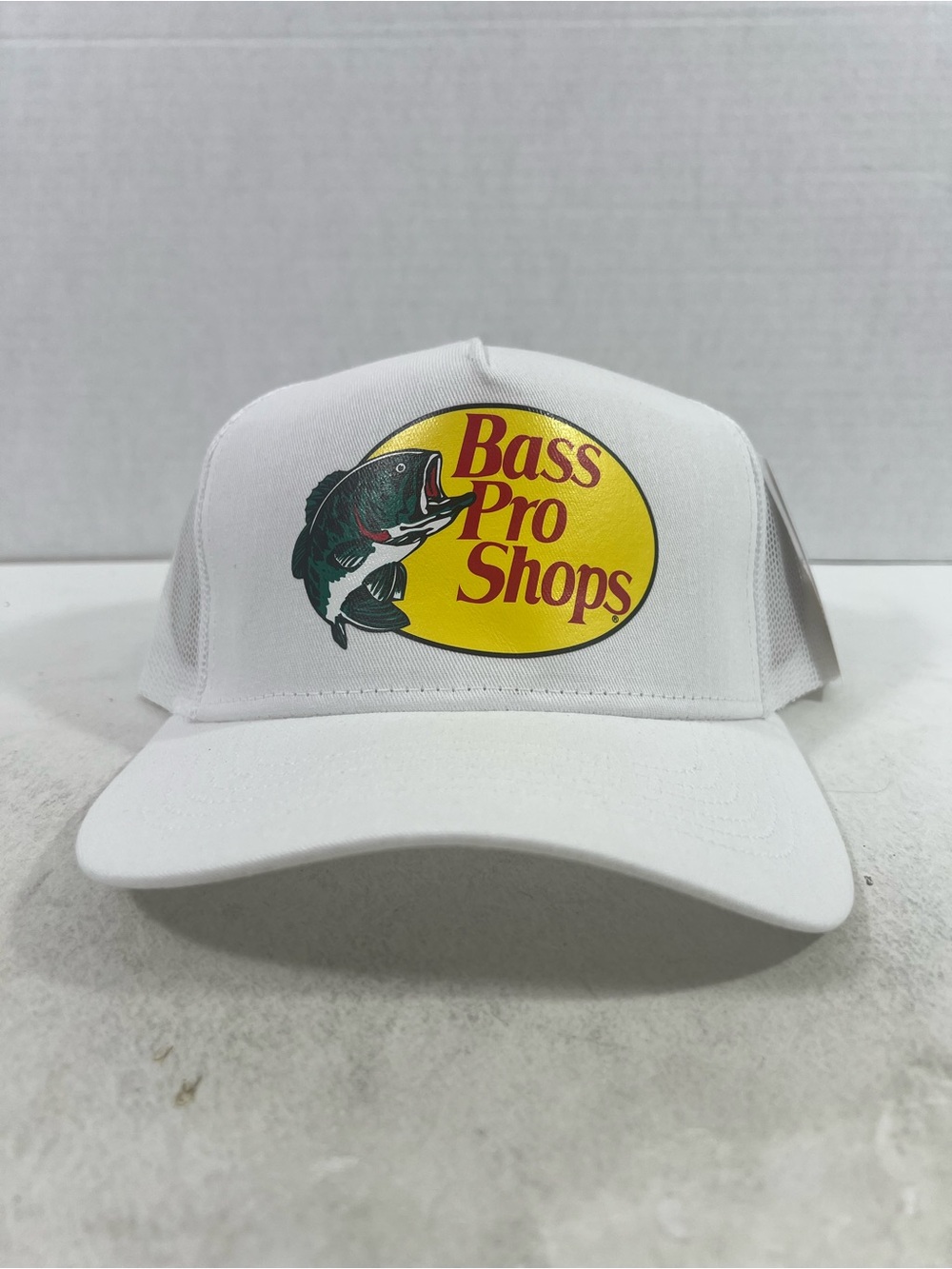 Bass Pro Shops Printed White Trucker Mesh Cap Snapback!